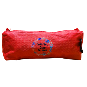 Estuche cilíndrico "Sonríe Dios Te Ama" (varios colores)